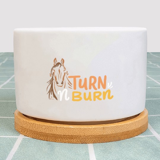 Equestrian Fun Barrel Racing Turn N Burn Plant Pots