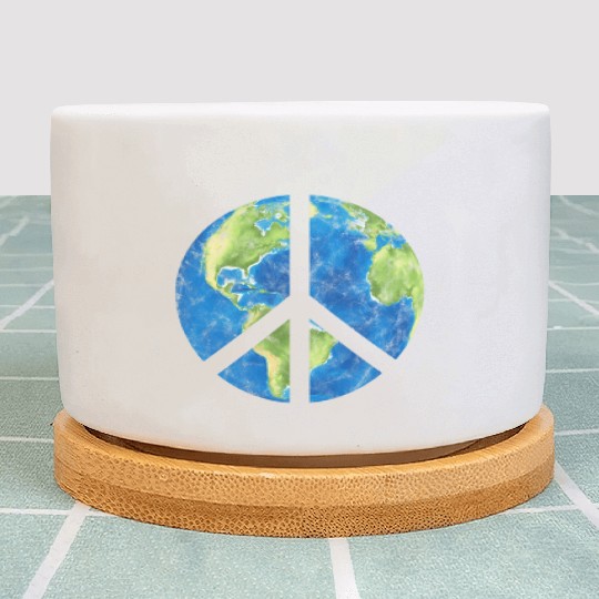 Peace On Earth World Peace Sign Plant Pots