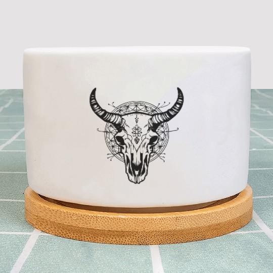 Cow Skull Boho Plant Pots