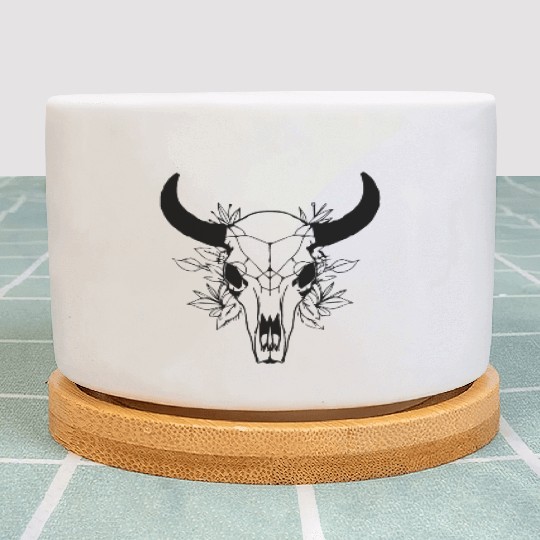 Cow Skull Boho Plant Pots