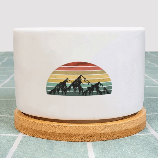 Mountains Sunset Nature Hiking Plant Pots