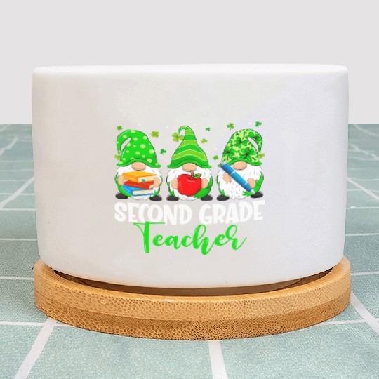 Gnomes 2Nd Grade Teacher Squad St Patric Day Plant Pots