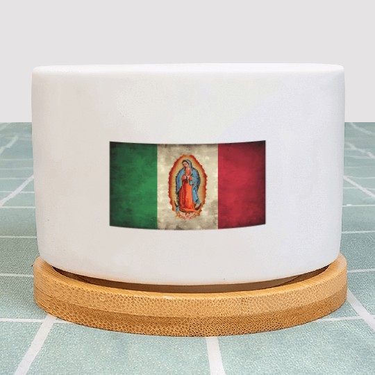 Our Lady Virgen De Guadalupe Mecan Flag Plant Pots