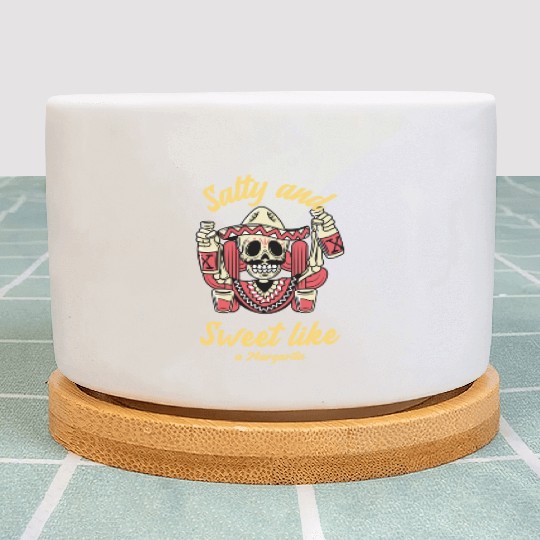 Salty And Sweet Margarita In Mexican Style Plant Pots