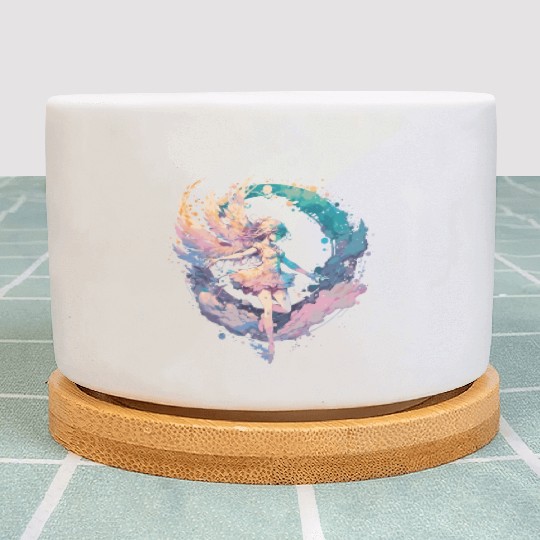 Watercolor Fairy Painting Fairycore Pastel Goth Bu Plant Pots