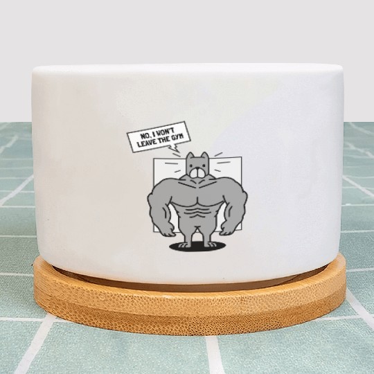 No I Won t Leave The Gym Pitbull Dog Plant Pots