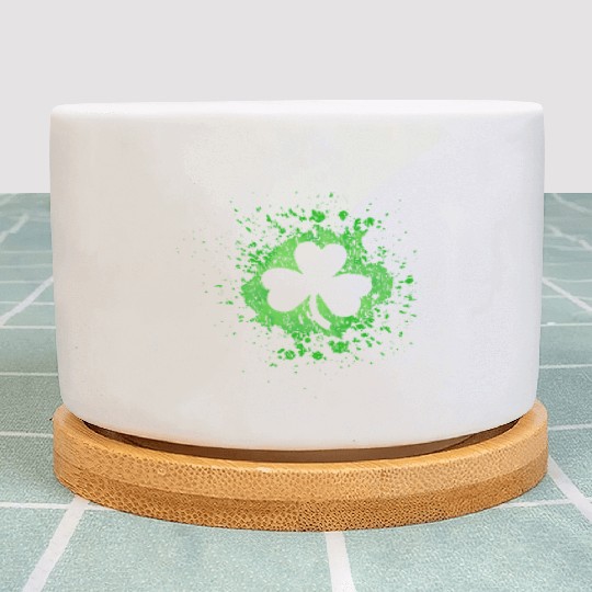 2-Sided Erin Go Bragh Shamrock Celtic Knot And Plant Pots