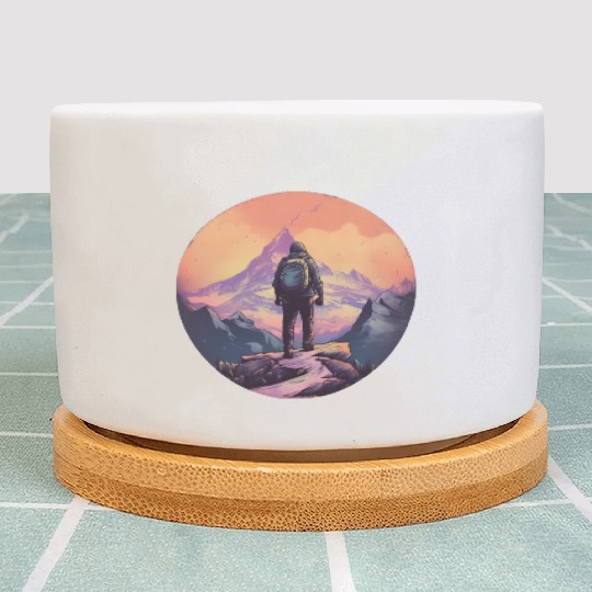 Mountain Hiking Sunset Plant Pots