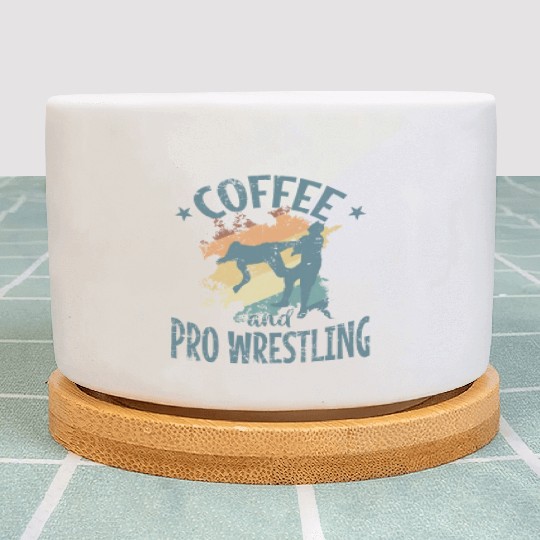 Coffee and Pro Wrestling Show Fight Plant Pots