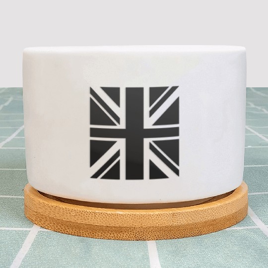 Black Union Jack - Uk Flag - Great Britain Plant Pots