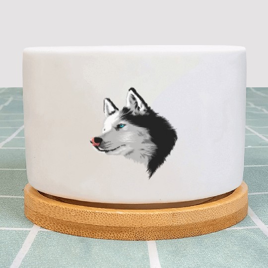Siberian Huy Realistic Print Huy Puppy Owner Plant Pots