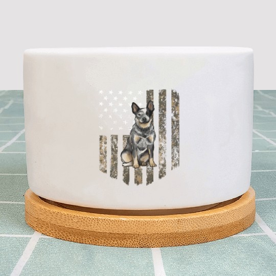 Camo American Flag Australian Cattle Dog 4Th Of Plant Pots