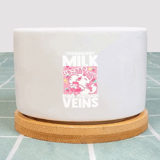 Strawberry Milk Shake Korean Vegan Japanese Drink Plant Pots