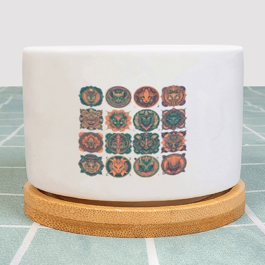 Celestial Creatures Emblems Plant Pots