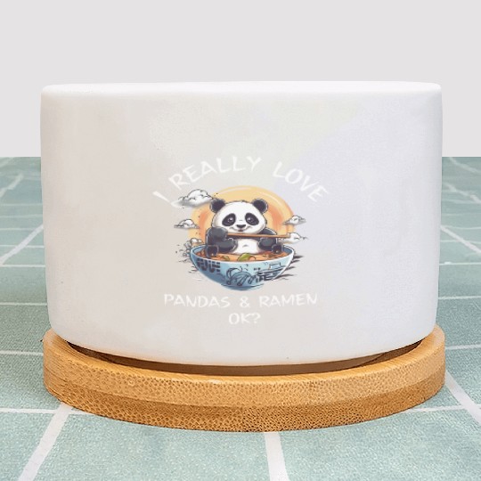 Kawaii Anime Panda Otaku Japanese Ramen Noodles Plant Pots