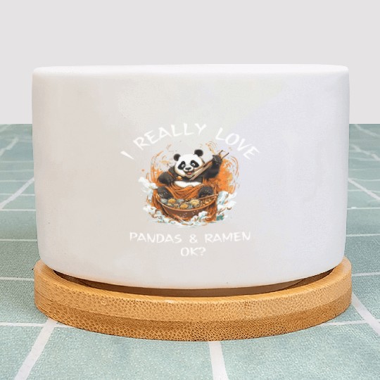 Kawaii Anime Panda Otaku Japanese Ramen Noodles Plant Pots