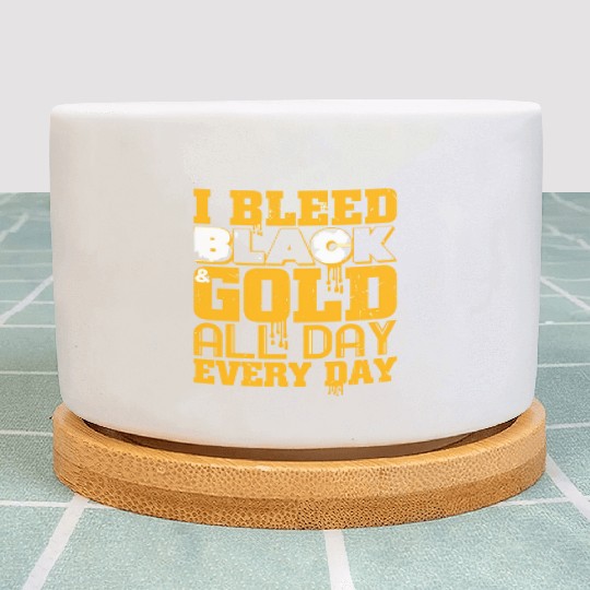 I Bleed Black And Gold Plant Pots
