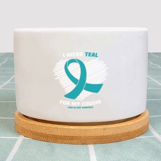 I Wear Teal For My Cousin Food Allergy Awareness Plant Pots