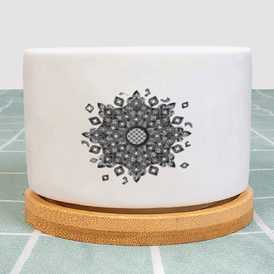 Gothic rosette stained glass ornament Plant Pots