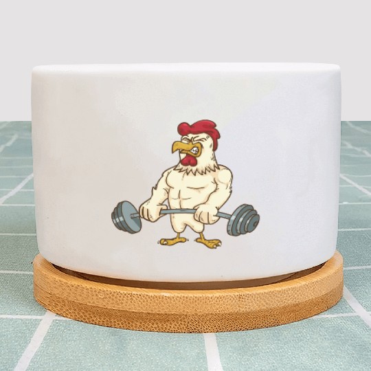 Deadlift Gym Chicken Fitness Motivation Plant Pots