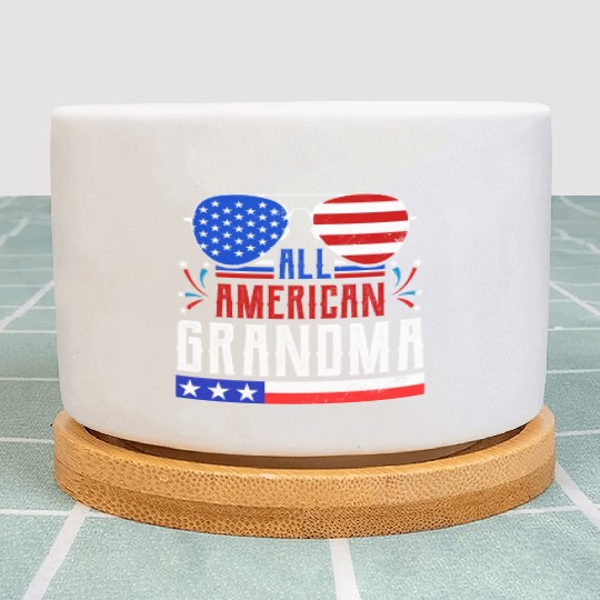 All American Grandma Independence Day US Patriots Plant Pots