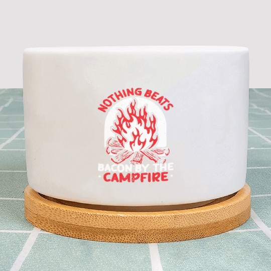 Camping And Bacon Meat Camp Camper I Love Bacon Plant Pots