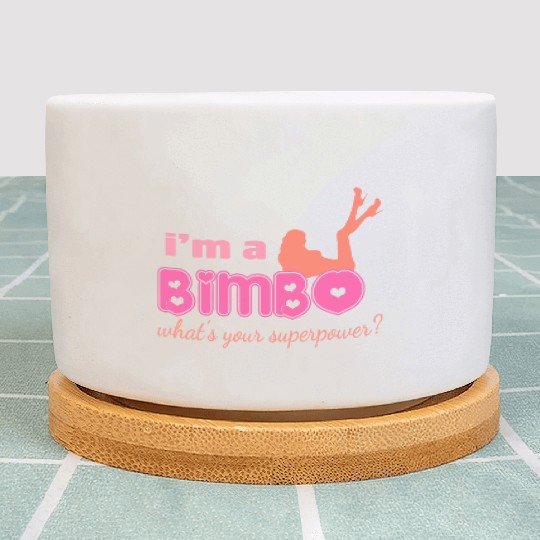 I'm A Bimbo What's Your Superpower Funny Girls Plant Pots