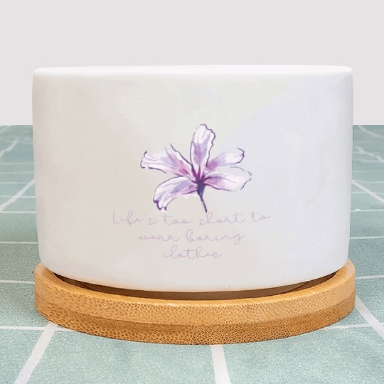 Purple Lily Flower surprise with quote Plant Pots
