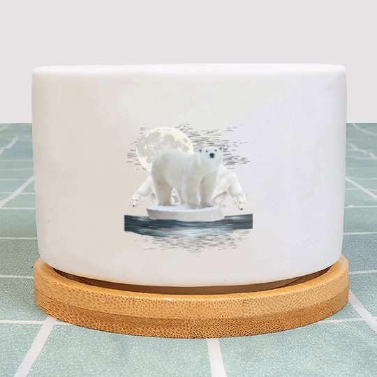 Polar Bears Wildlife Zoo Animal Zookeeper Nature Plant Pots