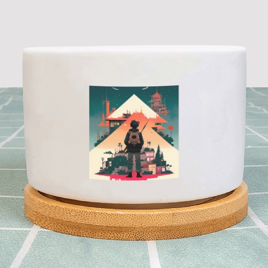 Starry Night Sky and Urban Vistas Plant Pots