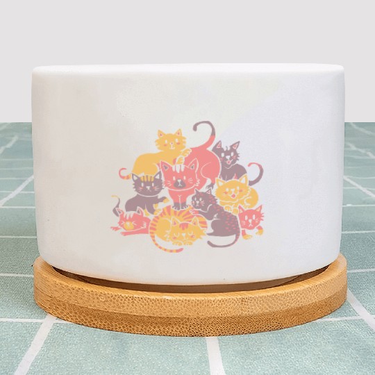 Cats Pile Mountain Of Cute Kittens Plant Pots