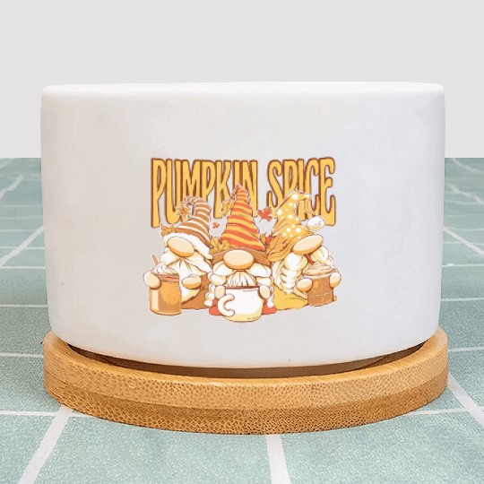 Gnomes Autumn Season Pumpkin Spice Hallothanksmas Plant Pots