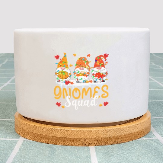 Gnomes Squad Cute Thanksgiving Light Autumn Three Plant Pots