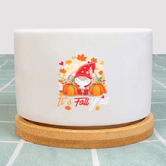 Cute Gnomes Pumpkin Floral Autumn Leaves It's Plant Pots