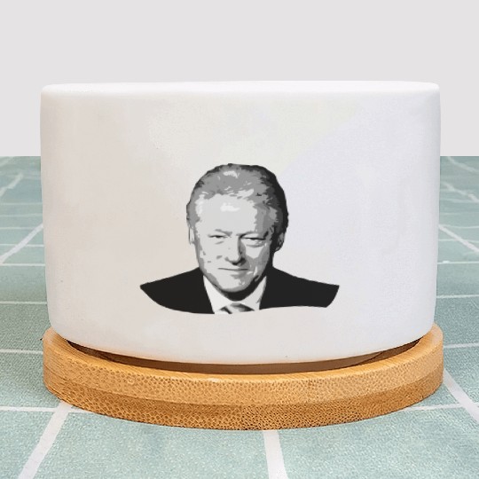 Bill Clinton Grayscale Pop Art Plant Pots