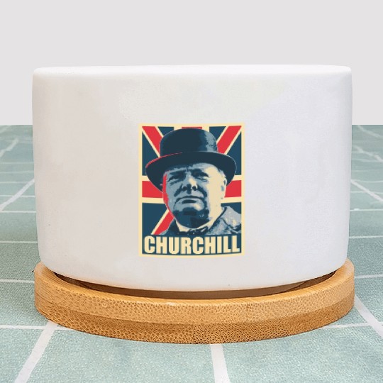 Winston Churhill Union Jack Propaganda Pop Art Plant Pots