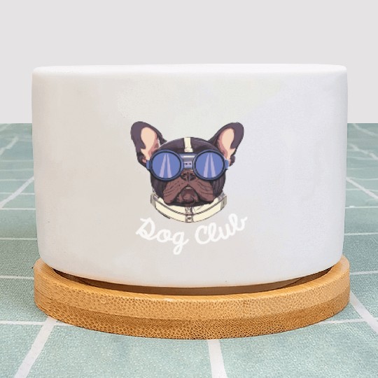 Frenchie Dog Club Pilot Dog Lover Frenchie Plant Pots