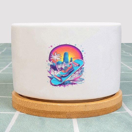 Skateboarding Skateboard Skates 80s 90s Retro Plant Pots