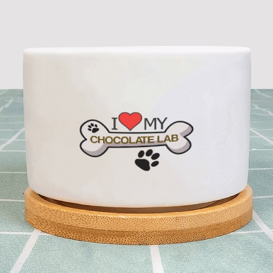 Chocolate Labrador - I Love My Chocolate Lab Plant Pots