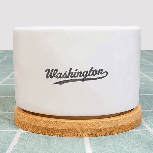 Washington Dc Black Athletic Sports Script Plant Pots