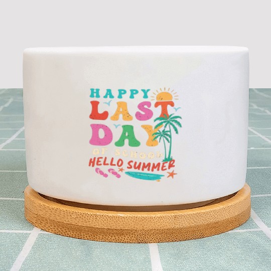 Groovy Happy Last Day of School Teacher Student Plant Pots