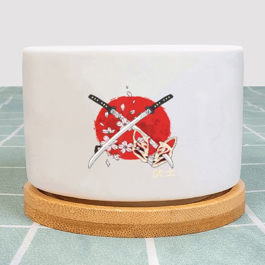 Ancient Japanese Cherry Blossom Samurai Katana Swo Plant Pots