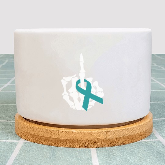 Fuck Ovarian Cancer Middle Finger Ovarian Cancer A Plant Pots