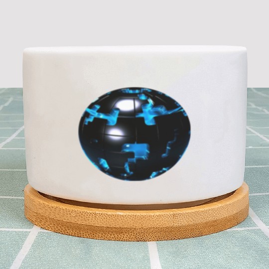 Puzzle Ball Blue Glow Plant Pots