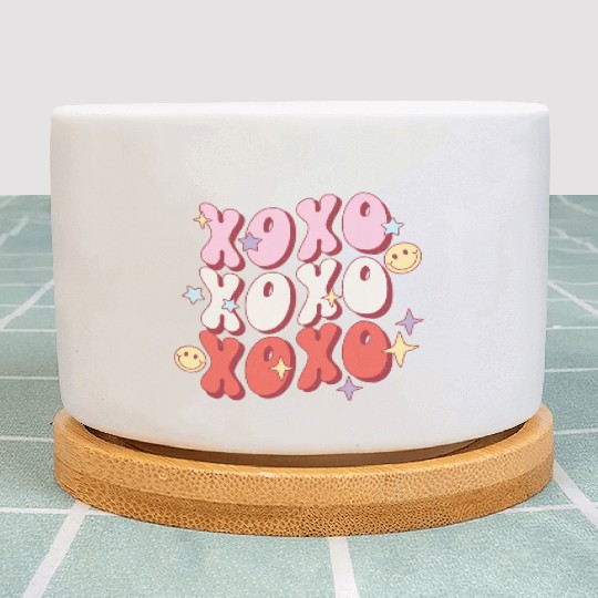 XOXO retro valentine sublimation hipster Plant Pots