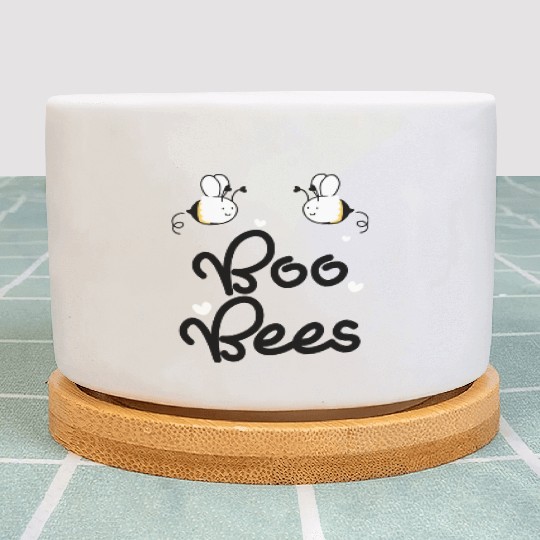 boo bees green Plant Pots