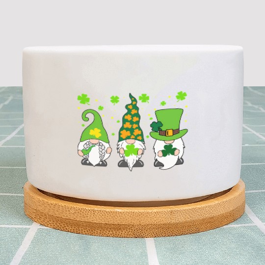 St Patrick'S Day Three Gnomes Shamrock Irish Plant Pots