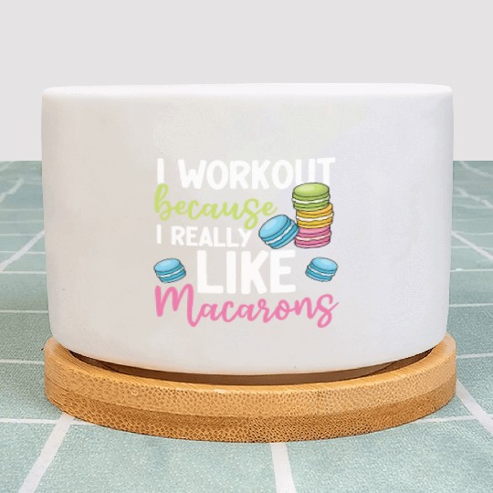 Funny Macaron Workout Ice Cream Sandwich Macaron Plant Pots