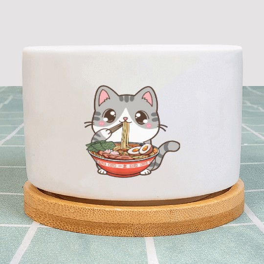 Ra Cat Kawaii Anime Japanese Food Teenager Plant Pots