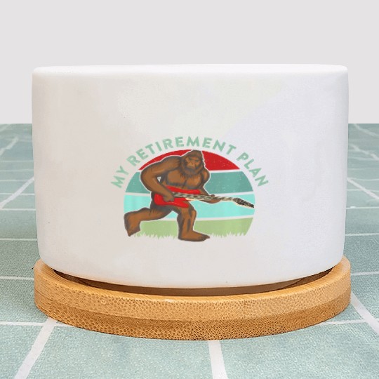 My Retirement Plan Funny Bigfoot Guitar Player Plant Pots